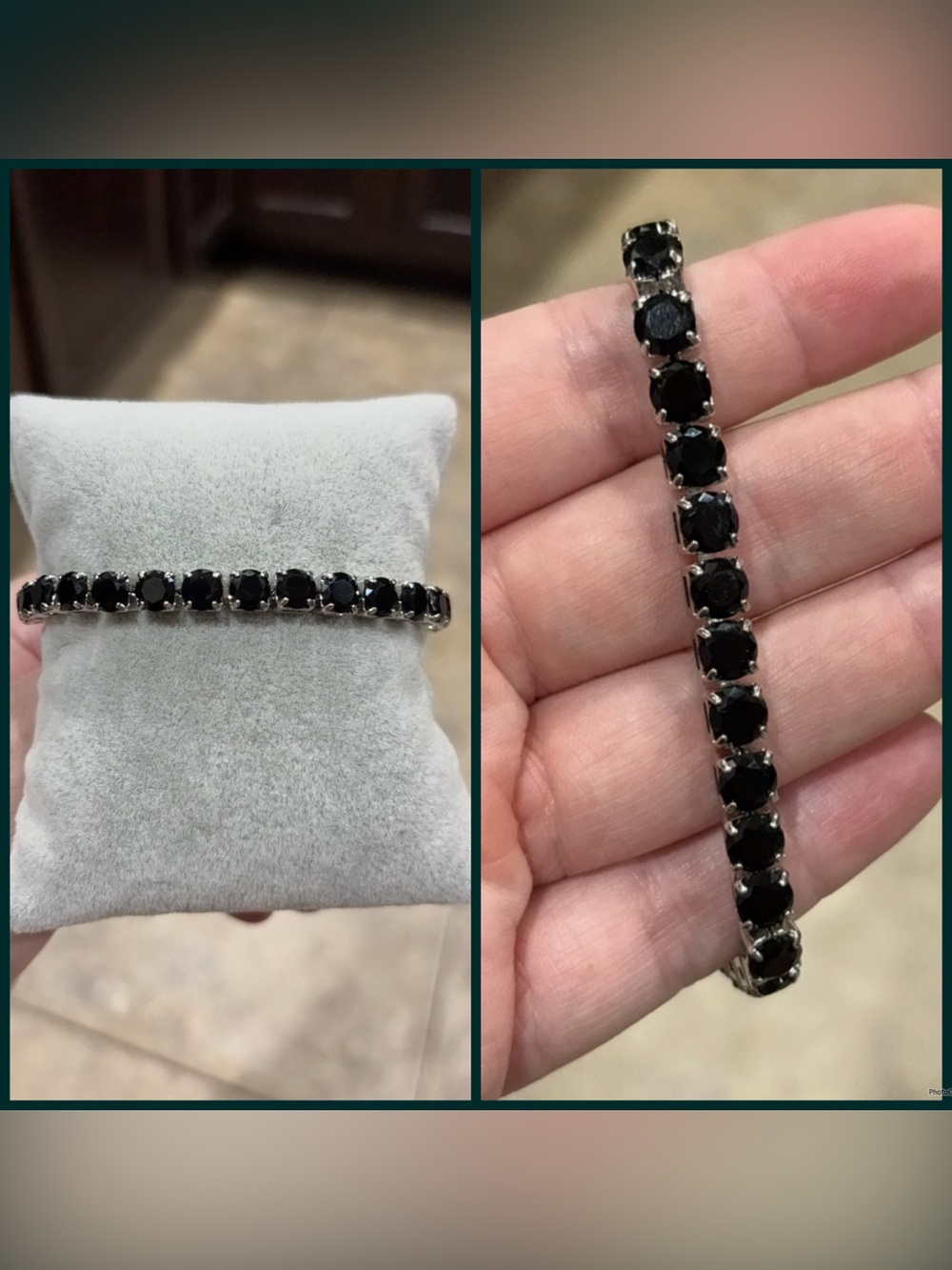 Black Stone Tennis Bracelet for Women